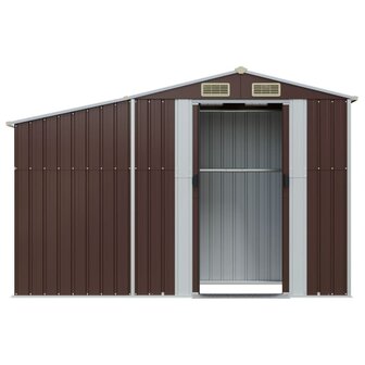 Tuinschuur 277x93x179 cm gegalvaniseerd staal bruin 4