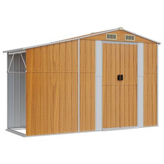 Tuinschuur 277x93x179 cm gegalvaniseerd staal bruin 2