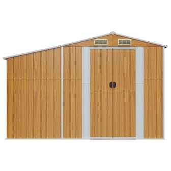 Tuinschuur 277x93x179 cm gegalvaniseerd staal bruin 3