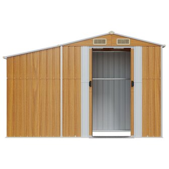 Tuinschuur 277x93x179 cm gegalvaniseerd staal bruin 4