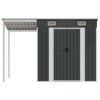 Tuinschuur met verlengd dak 277x110,5x181 cm staal antraciet 3