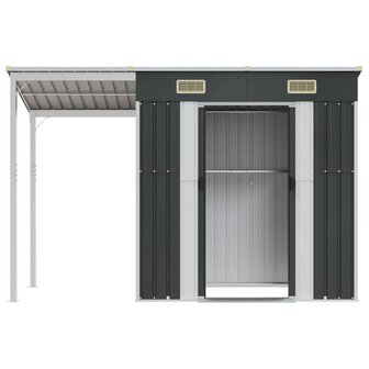 Tuinschuur met verlengd dak 277x110,5x181 cm staal antraciet 4