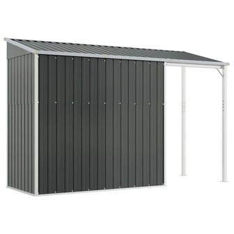 Tuinschuur met verlengd dak 277x110,5x181 cm staal antraciet 6