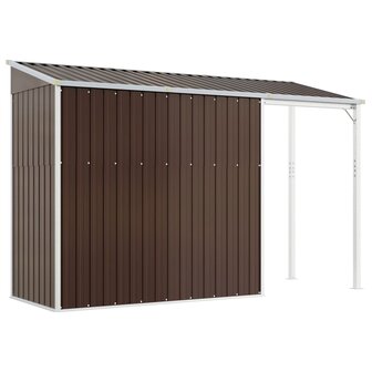 Tuinschuur met verlengd dak 277x110,5x181 cm staal bruin 6