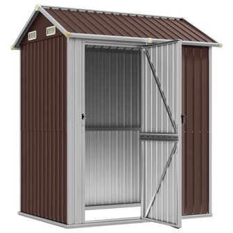 Tuinschuur 192x152,5x237 cm gegalvaniseerd staal bruin 3