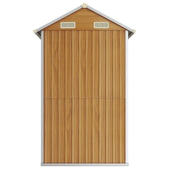 Tuinschuur 192x152,5x237 cm gegalvaniseerd staal lichtbruin 5