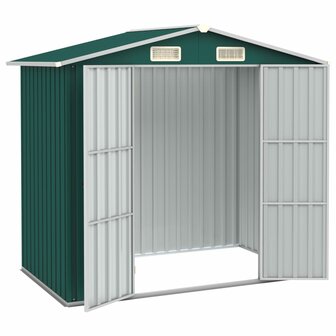 Tuinschuur 205x129x183 cm gegalvaniseerd staal groen  2