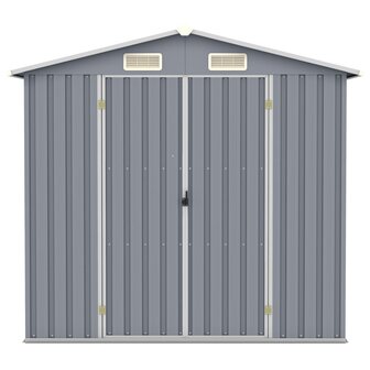 Tuinschuur 205x129x183 cm gegalvaniseerd staal grijs  3