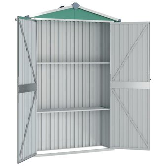 Tuinschuur 116x45x175 cm gegalvaniseerd staal groen 3