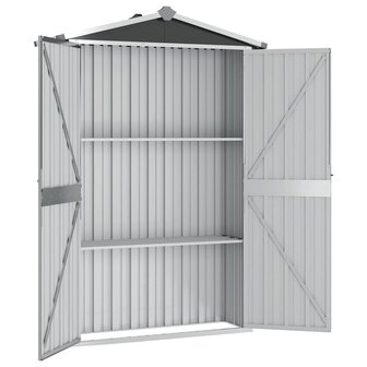 Tuinschuur 116x45x175 cm gegalvaniseerd staal grijs 3