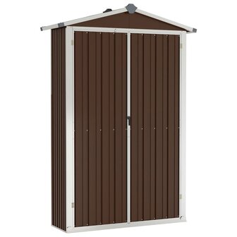 Tuinschuur 116x45x175 cm gegalvaniseerd staal bruin 2