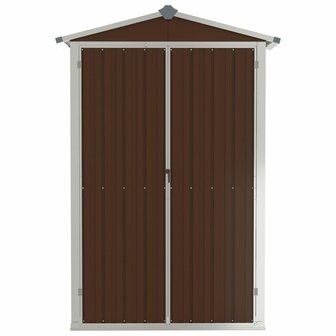Tuinschuur 116x45x175 cm gegalvaniseerd staal bruin 4