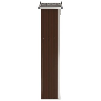 Tuinschuur 116x45x175 cm gegalvaniseerd staal bruin 5
