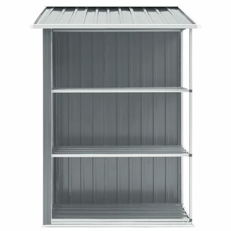 Tuinschuur met rek 205x130x183 cm ijzer grijs 4
