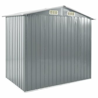 Tuinschuur met rek 205x130x183 cm ijzer grijs 5