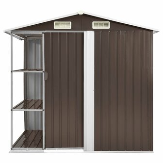 Tuinschuur met rek 205x130x183 cm ijzer bruin 2