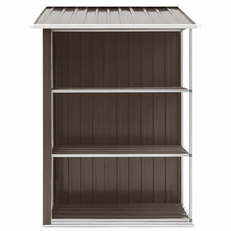 Tuinschuur met rek 205x130x183 cm ijzer bruin 5