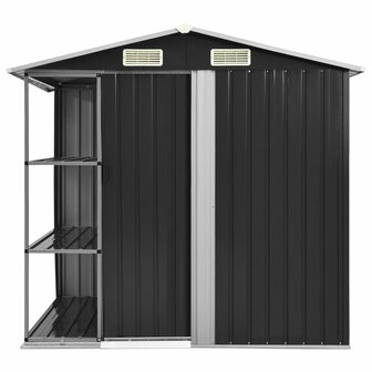 Tuinschuur met rek 205x130x183 cm ijzer antraciet 2