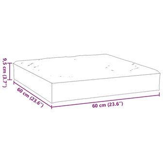 Palletkussen 60x60x8 cm oxford stof felgroen 7