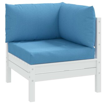 Palletkussens 3 st stof gem&ecirc;leerd blauw 1