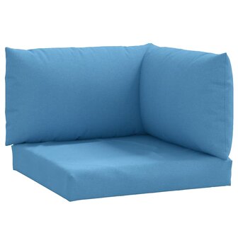 Palletkussens 3 st stof gem&ecirc;leerd blauw 2