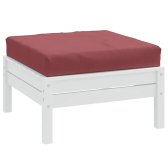 Palletkussen 60x60x10 cm stof gem&ecirc;leerd wijnrood 1