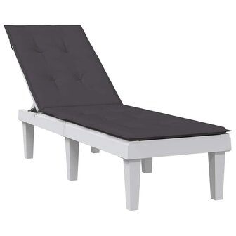 Terrasstoelkussen (75+105)x50x3 cm stof gem&ecirc;leerd antraciet 1