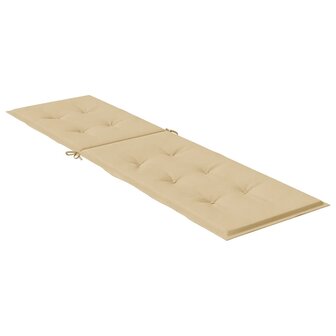 Terrasstoelkussen (75+105)x50x3 cm stof gem&ecirc;leerd beige 4