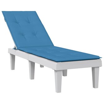 Terrasstoelkussen (75+105)x50x3 cm stof gem&ecirc;leerd blauw 1