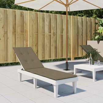 Terrasstoelkussen (75+105)x50x3 cm stof gem&ecirc;leerd taupe 3