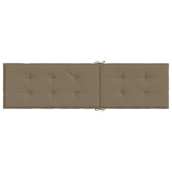 Terrasstoelkussen (75+105)x50x3 cm stof gem&ecirc;leerd taupe 5