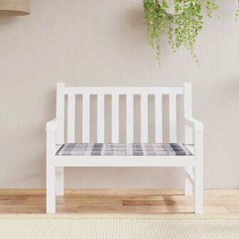 Tuinbankkussen 120x50x3 cm oxford stof ruitpatroon grijs 1