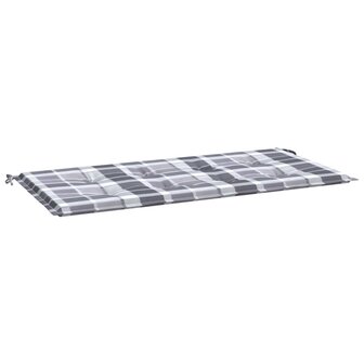 Tuinbankkussen 120x50x3 cm oxford stof ruitpatroon grijs 2