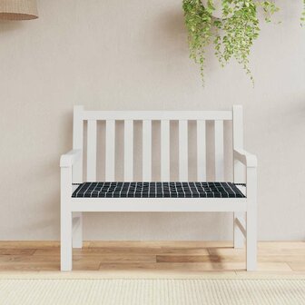 Tuinbankkussen ruitpatroon 100x50x3 cm oxford stof zwart 1