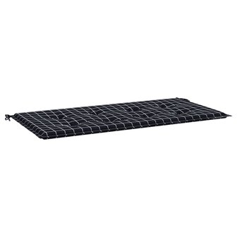 Tuinbankkussen ruitpatroon 100x50x3 cm oxford stof zwart 2