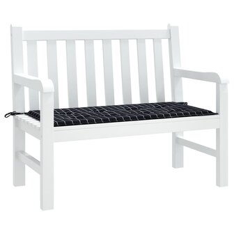 Tuinbankkussen ruitpatroon 100x50x3 cm oxford stof zwart 3