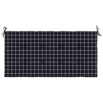 Tuinbankkussen ruitpatroon 100x50x3 cm oxford stof zwart 4