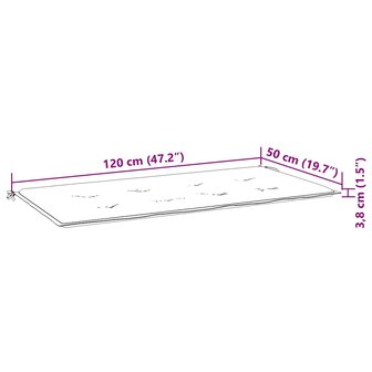 Tuinbankkussen gestreept 120x50x3 cm oxford stof wit en blauw 7
