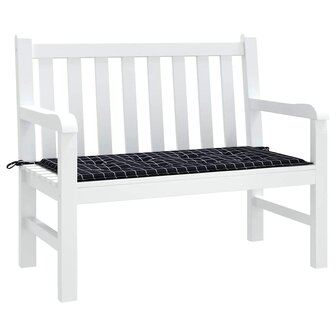 Tuinbankkussen ruitpatroon 120x50x3 cm oxford stof zwart 3