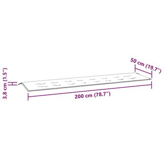 Tuinbankkussen gestreept 200x50x3 cm stof wit en blauw 7