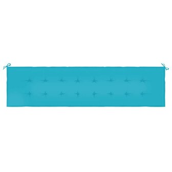 Tuinbankkussen 200x50x3 cm stof turquoise 4