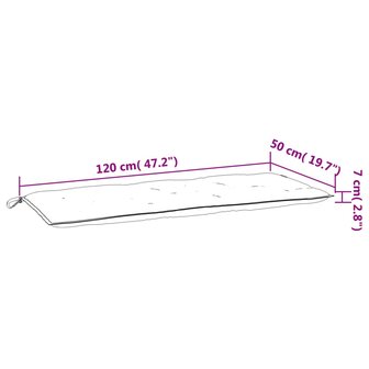 Tuinbankkussen 120x50x7 cm oxford stof zwart 7