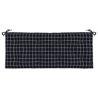 Tuinbankkussen ruitpatroon 120x50x7 cm stof zwart 4