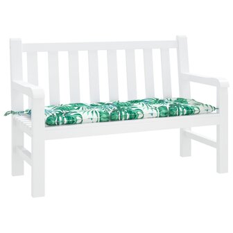 Tuinbankkussen 120x50x7 cm oxford stof bladpatroon 3