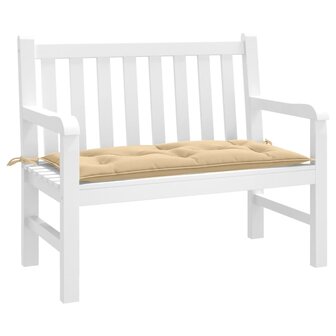 Tuinbankkussen 100x50x7 cm stof gem&ecirc;leerd beige 1
