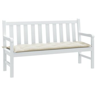 Tuinbankkussen 150x50x7 cm stof gem&ecirc;leerd cr&egrave;mekleurig 1