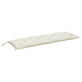 Tuinbankkussen 150x50x7 cm stof gem&ecirc;leerd cr&egrave;mekleurig 2