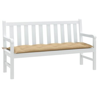 Tuinbankkussen 150x50x7 cm stof gem&ecirc;leerd beige 1