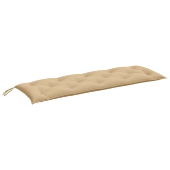 Tuinbankkussen 150x50x7 cm stof gem&ecirc;leerd beige 2