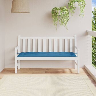Tuinbankkussen 150x50x7 cm stof gem&ecirc;leerd blauw 3